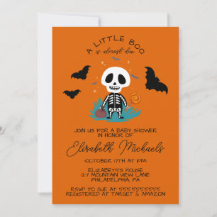 Cartão De Notas CHÁ DE BEBÊ Halloween Lil' Boo Skeleton
