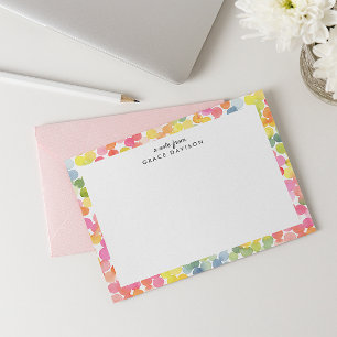 Cartão De Notas Chá de Bolha Arco-íris Nome Personalizado Monogram