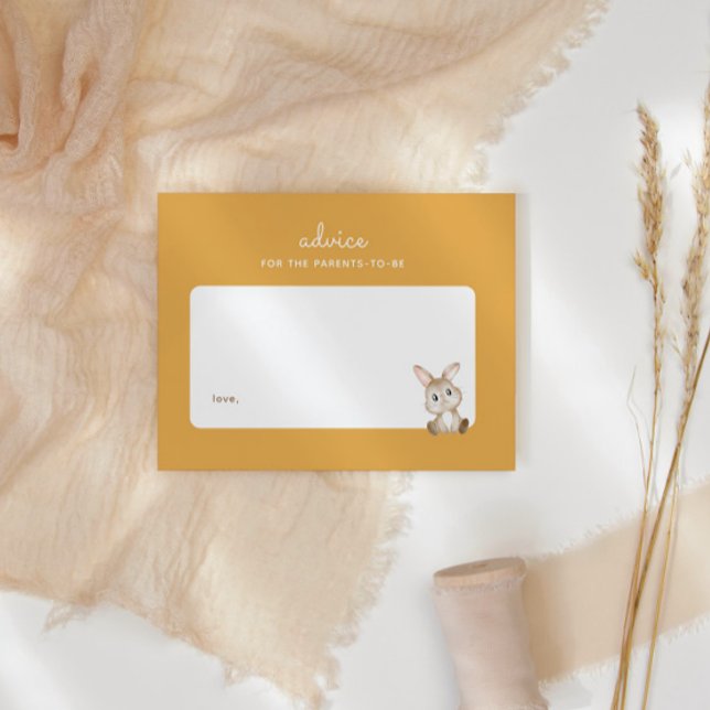 Cartão De Notas Chá de fraldas Coelho Coelho Parentalidade Amarelo (Criador carregado)
