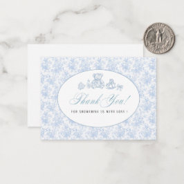 Cartão De Notas Chá de fraldas de Brinquedos de Arco Azul Elegante