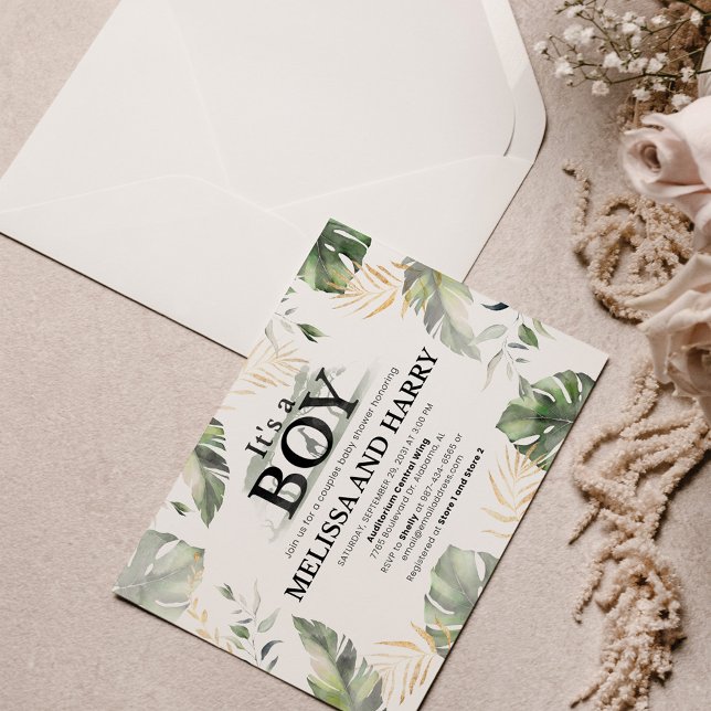 Cartão De Notas Chá de fraldas de Casal da Selgle Safari Giraffe (Criador carregado)