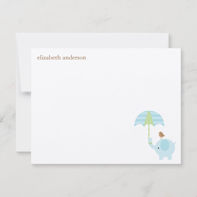 Cartão De Notas Chá de fraldas De Elefante Bonito Flagrante Obriga (Frente)