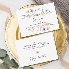 Cartão De Notas Chá de fraldas De Flor Selvagem Obrigado