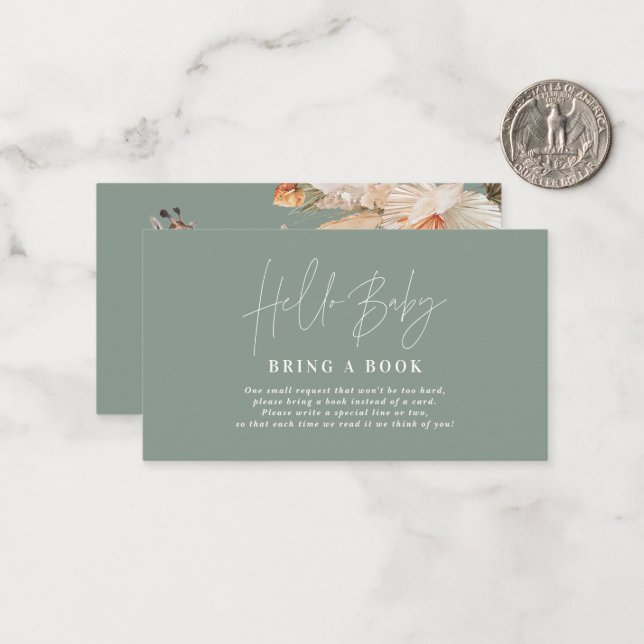 Cartão De Notas chá de fraldas de girafa de grama pampas traz um l (Frente/Verso In Situ)