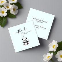 Chá de fraldas De Panda De Orçamento Obrigado