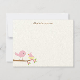 Cartão De Notas Chá de fraldas do Ninho do Bebê Bird Obrigado