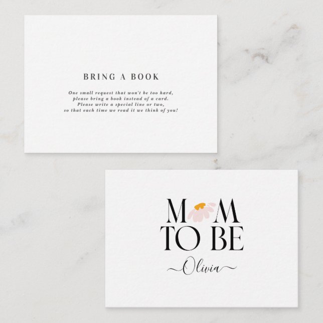 Cartão De Notas chá de fraldas floral de margarida natural traz um (Frente/Verso)