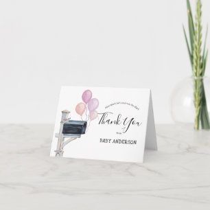 Cartão De Notas chá de fraldas por e-mail - Balões cor-de-rosa Obr
