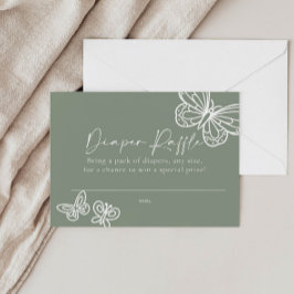 Cartão De Notas Chá de fraldas Verde fralda Raffle Sage
