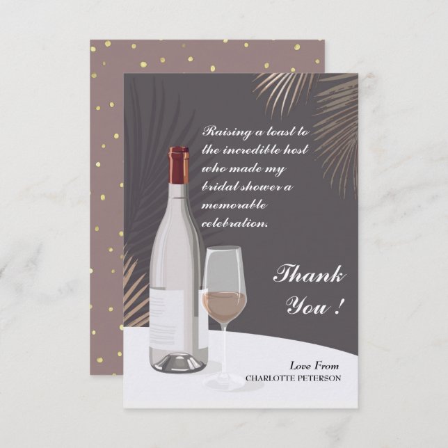 Cartão De Notas Chá de panela moderno - Obrigado (Frente/Verso)