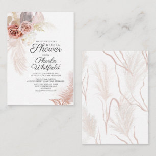 Cartão De Notas chá de panela Pampas Grass Floral