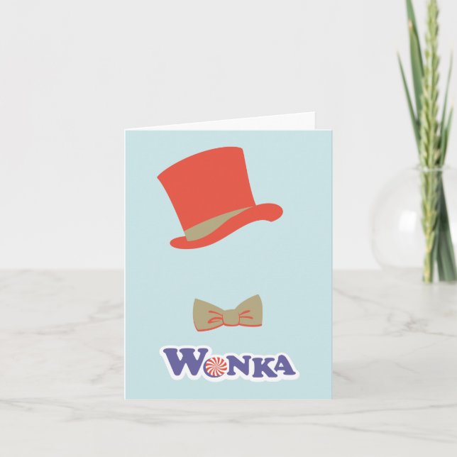 Cartão De Notas Chapéu Alto e Gravata Borboleta do Wonka (Frente)