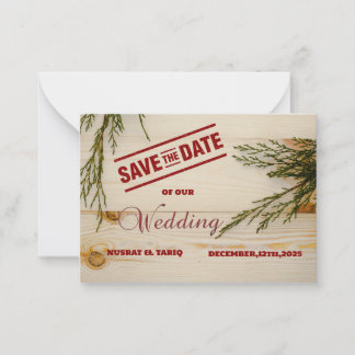 Cartão De Notas Charme Russo: Uma Madeira Texturizada Salva a Data