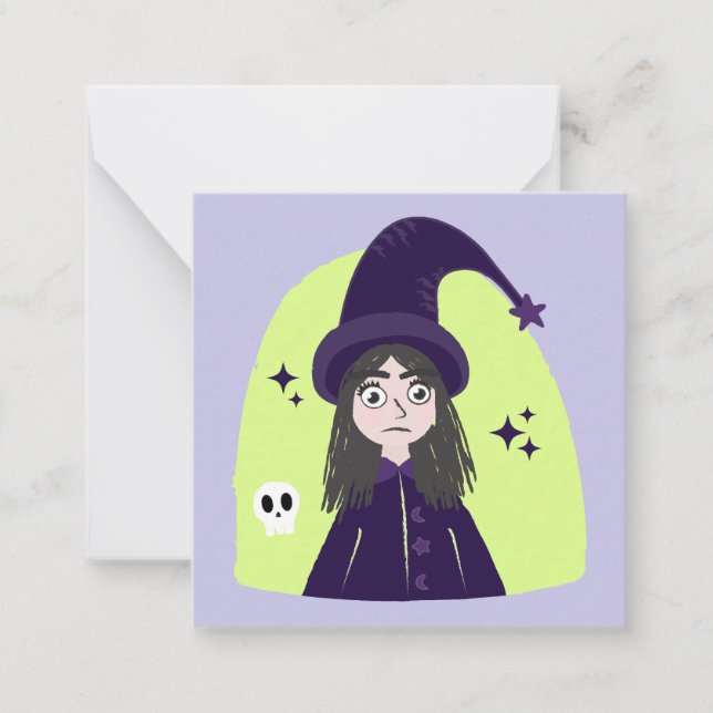 Cartão De Notas Charming Angry Cute Witch (Frente)