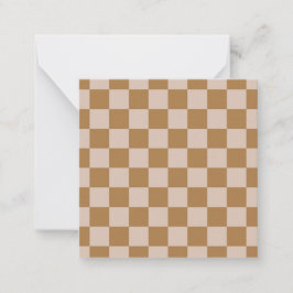 Cartão De Notas Checkerboard castanho