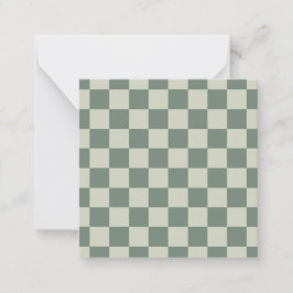 Cartão De Notas Checkerboard verde