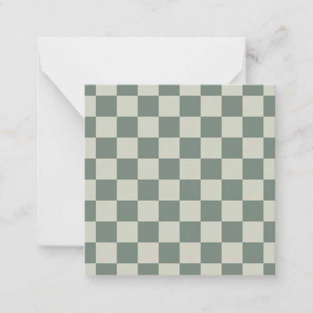 Cartão De Notas Checkerboard verde (Frente)