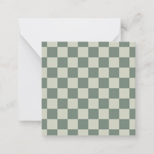 Cartão De Notas Checkerboard verde