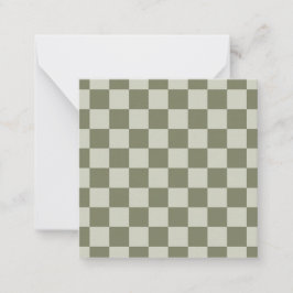 Cartão De Notas Checkerboard verde de sábado