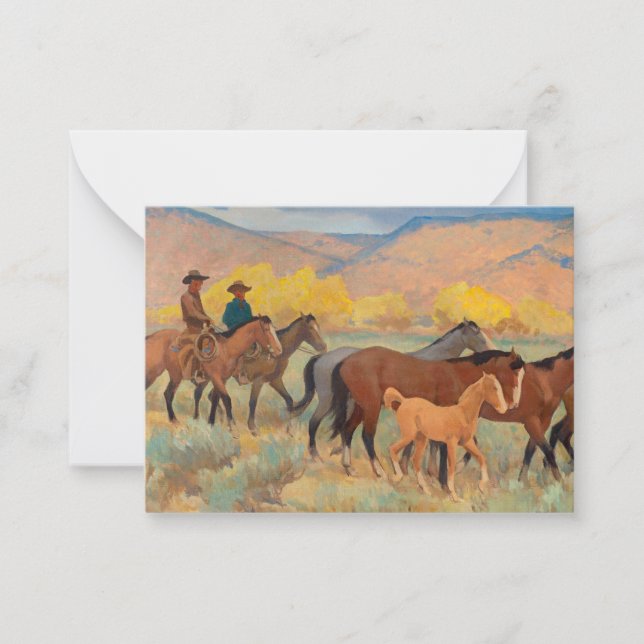 Cartão De Notas Chegando em casa, 1942 por Maynard Dixon (Frente)