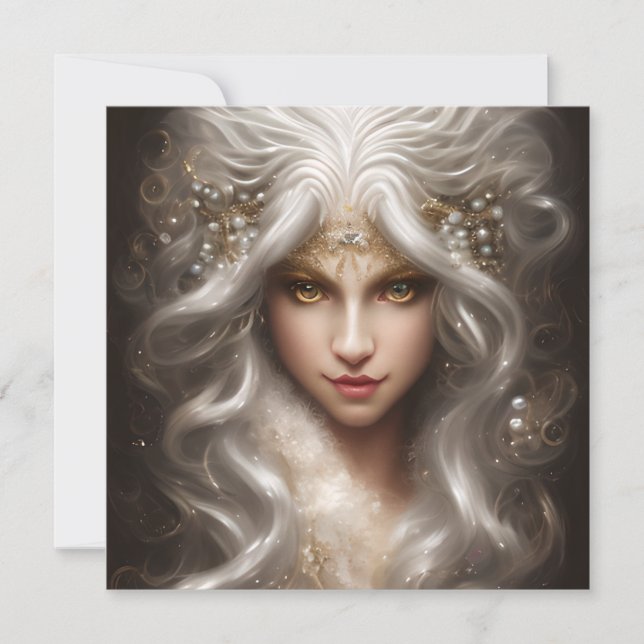 Cartão De Notas Cheio Mágico Face Branco Lion Longa Onda (Frente)