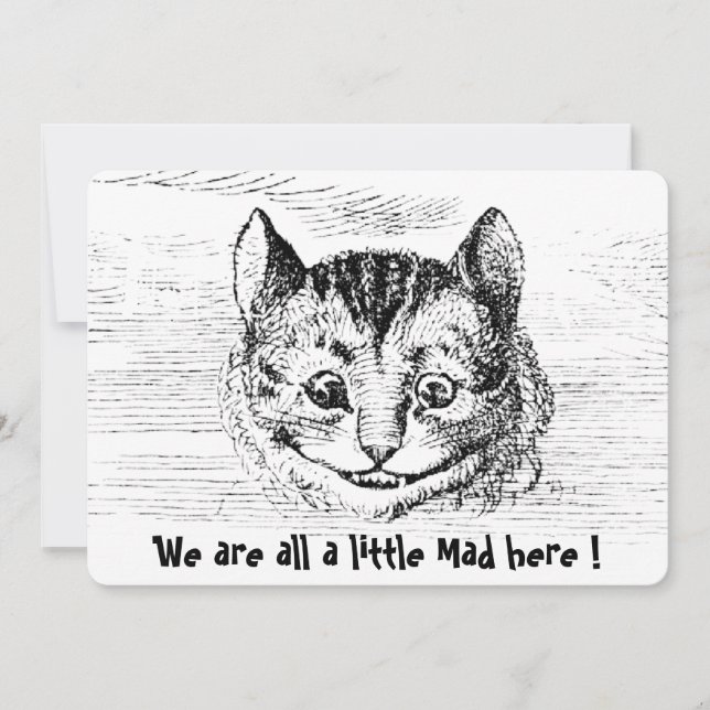 Cartão De Notas Chesire Cat - Alice no personagem das Maravilhas (Frente)