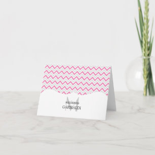 Cartão De Notas Chevron Pink and Modern Personalized