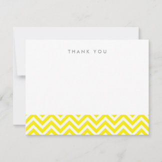 Cartão De Notas Chevron Simples Amarelo Obrigado Nota Placas