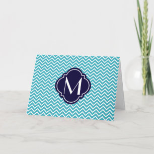 Cartão De Notas Chevron Zigzag Stripes with Monogram