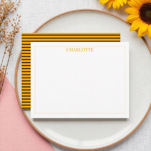 Cartão De Notas Chic Clássico Minúsculo Amarelo e Preto