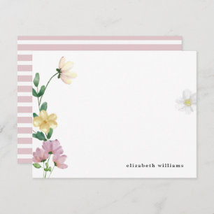 Cartão De Notas Chic Elegant Wildflower Personalizados Floral