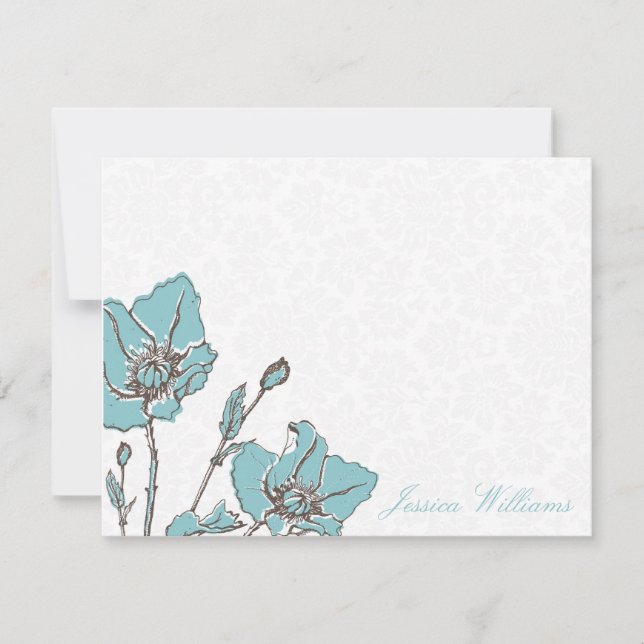 Cartão De Notas Chic Floral Note Cards (Frente)