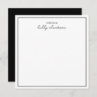Chic Hello Do Monograma Script Border Black White