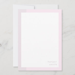 Cartão De Notas Chic Nome Personalizado Minimalista Violeta