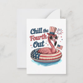 Cartão De Notas Chill The Fourth Out Funny 4th of July Flamingo