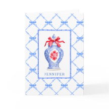 Chinoiserie Ginger Jar com Arco Vermelho