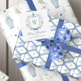 Cartão De Notas Chinoiserie Ginger Jar Monograma Crest