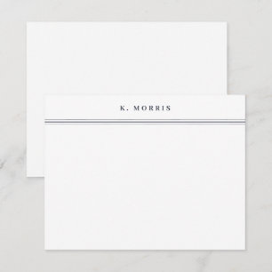 Cartão De Notas Chique Elegante Fronteira Preto Branco Plano Perso
