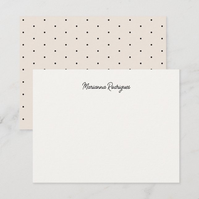 Cartão De Notas Chique Elegante Monogramada (Frente/Verso)