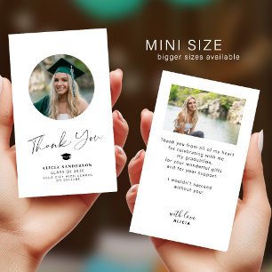 Cartão De Notas Chique minimalista moderno foto graduação obrigado