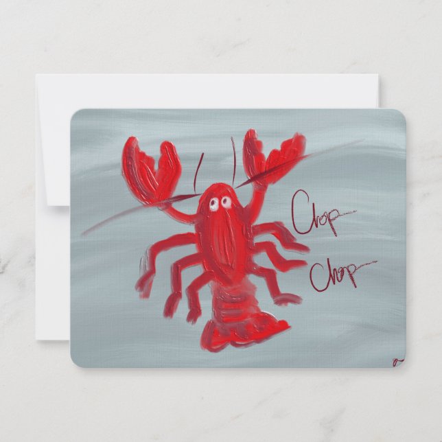 Cartão De Notas Chop Chop Lobster Oil Painted Note Card (Frente)