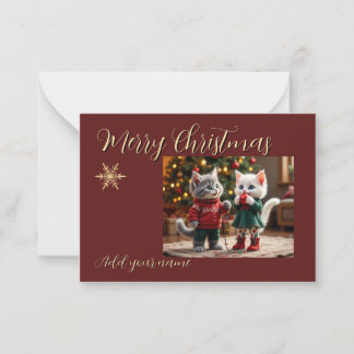 Cartão De Notas Christmas Card – Tom & Luna Holiday Lights Scene