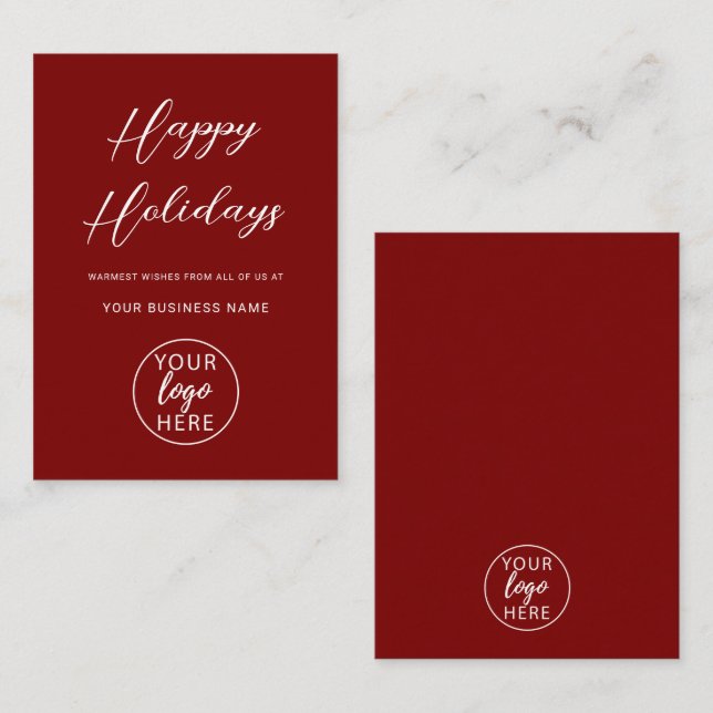 Cartão De Notas Christmas Holiday Company Logo (Frente/Verso)
