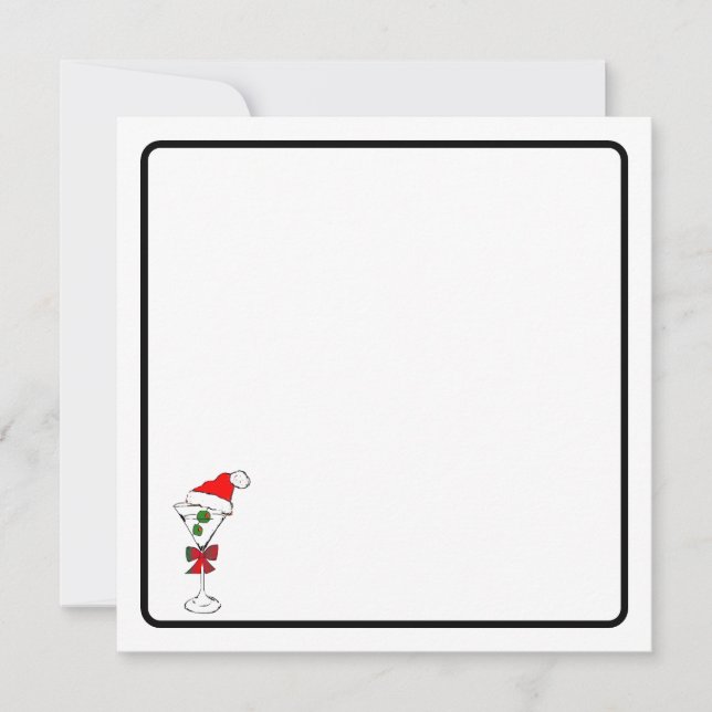 Cartão De Notas Christmas martini note card  (Frente)