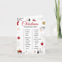 Cartão De Notas Christmas Scavenger Hunt Checklist Art