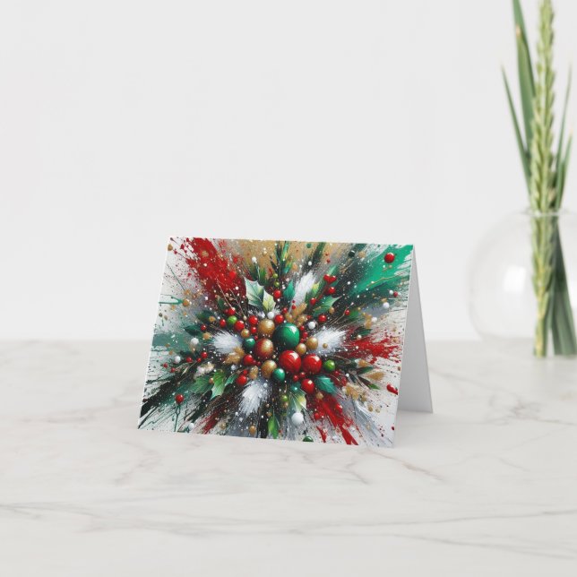 Cartão De Notas Christmas Splatter / White Bursts (Frente)