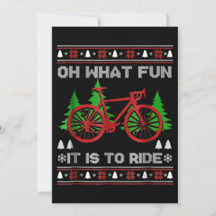 Cartão De Notas Ciclismo Oh Que Diversão Camiseta Feia de Natal de