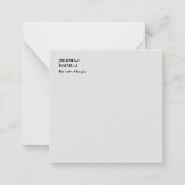 Cartão De Notas Cinza de platina moderna minimalista