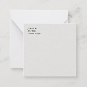 Cartão De Notas Cinza de platina moderna minimalista