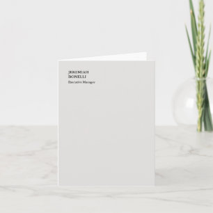Cartão De Notas Cinza de platina moderna minimalista